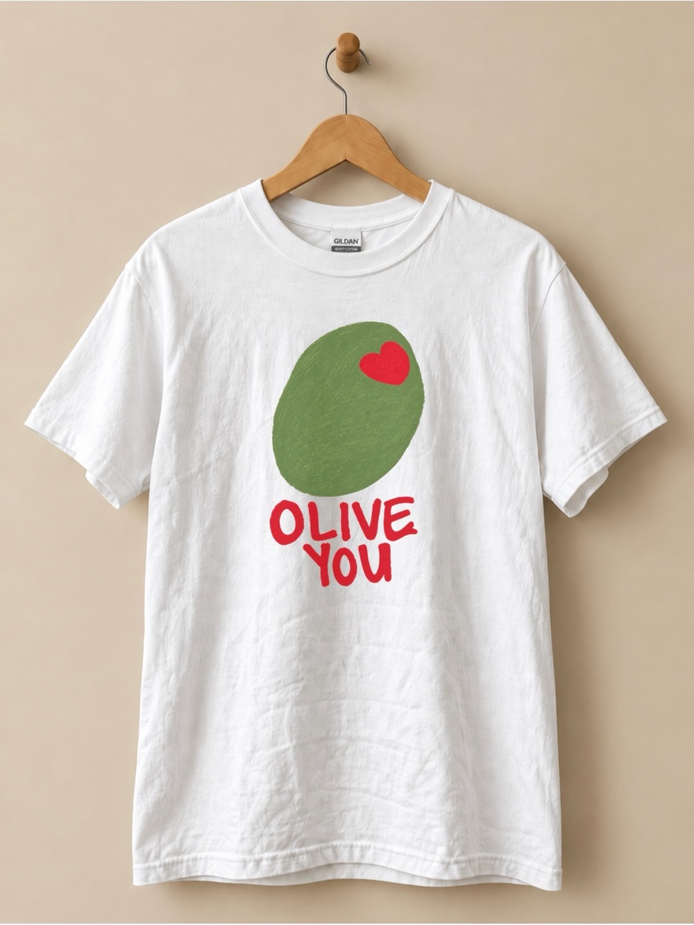 Green Olive Graphic Unisex T-shirt Cute Food Pun Love Tee
